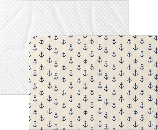 Waterproof Dog Blanket Soft Pet Blanket for Puppy Cat, Fleece Cat Throw Blankets for Furniture Bed Couch Sofa Reversible - Nautical Themed Simple Anchors