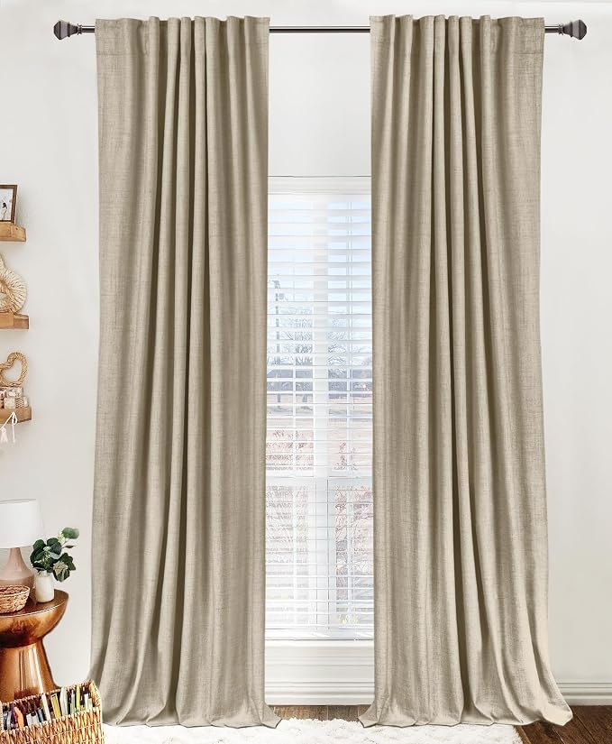 100% Blackout Shield Linen Blackout Curtains