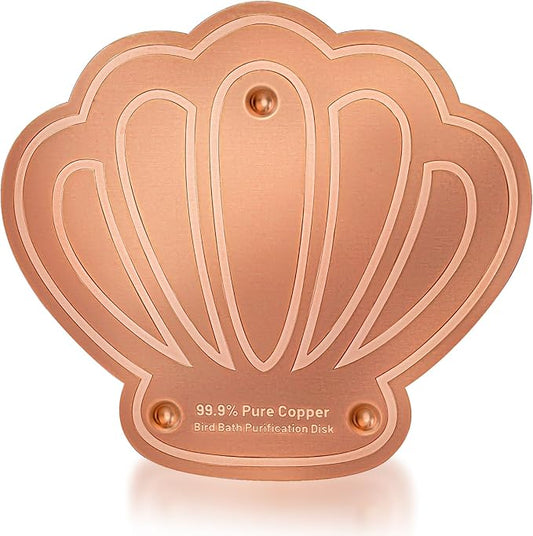 Bird Bath Copper Disk, 99.99% Pure Copper Metal Disc Bird Bath Cleaner for Outside Bowl Physical Safe Outdoor Water Purify Accessories (3-Point Support Design)