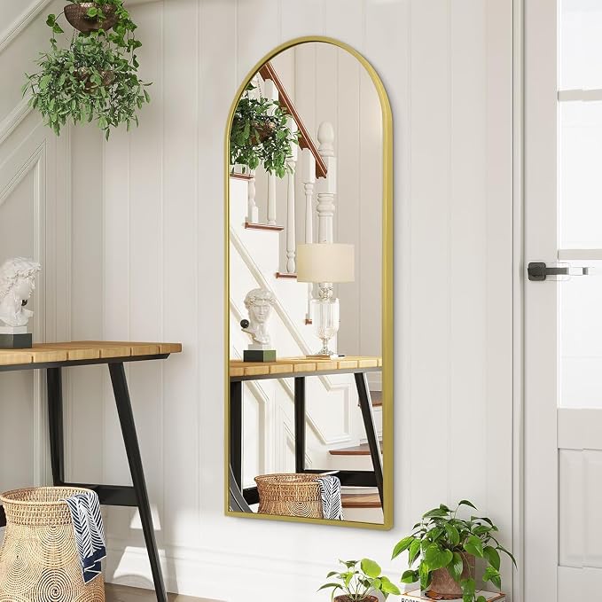 Arch Bathroom Wall Mirror, Metal Aluminum Frame Modern Simple Home Decor