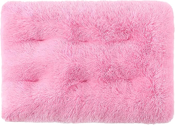 Dog Crate Mat, Dog Bed for Large Dogs, Comfy Fluffy Kennel Pad Anti-Slip for Dog beds & Furniture, Quilted Dog Bed for Pets for Medium/Small Dogs Cats (Color : Pink 3, Size : 43x29)