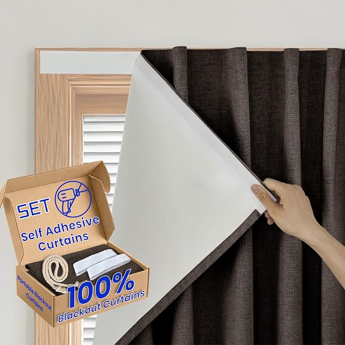 Self-Adhesive Total 100% Blackout Window Treatment