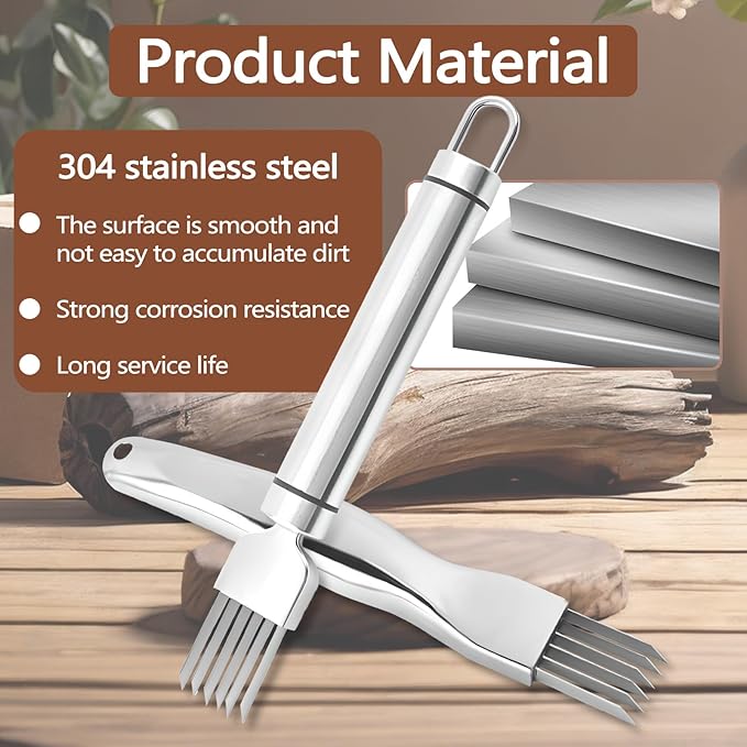 2 Piece Shred Silk The Knife, Stainless Steel Chopped Green Onion Knife, Multifunctional Scallion Cutter Shredder Chopper for Kitchen Tool Sharper Food Slicing