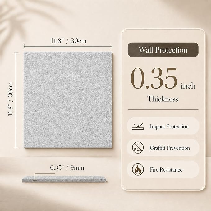 Large Cork Boards for Walls – 48" x 36" Self Adhesive Felt Wall Tiles