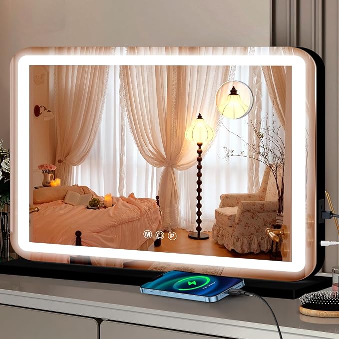Ratsamee Black 28" x 20" Vanity Mirror