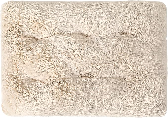 Dog Crate Mat, Dog Bed for Large Dogs, Comfy Fluffy Kennel Pad Anti-Slip for Dog beds & Furniture, Quilted Dog Bed for Pets for Medium/Small Dogs Cats (Color : Brown 2, Size : 25x18)