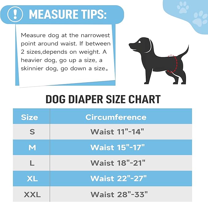 Male Dog Diapers, High Absorbing Dog Belly Bands for Male Dogs, Washable Reusable Dog Males Wraps(5 Pack)