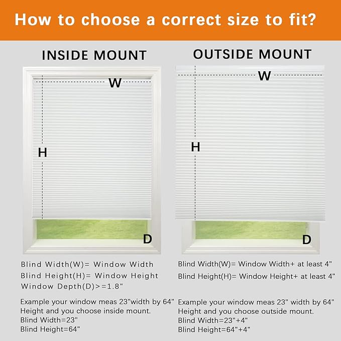 Persilux Light Filtering Cordless Cellular Shades 1.5" Cellular Blinds for Windows, Office, and Sliding Glass Doors, White, 75" W x 72" H