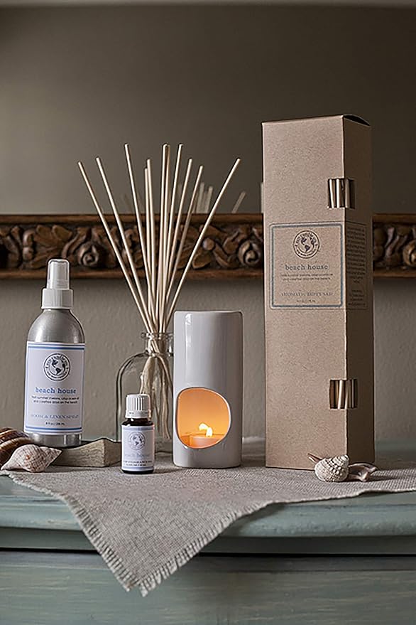ECO CANDLE CO. Room & Linen Spray, Caramel Rum Cake, 8 oz. - Scents Of Caramel, Rum, Maple, Almond, Pear, & Vanilla - Recycled Aluminum Bottle, No Propellents, Pump Top, All Natural Ingredients