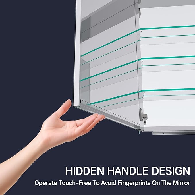 Medicine Cabinet 36" x 30", Bathroom Medicine Cabinet with Mirror, Recessed Medicine Cabinets with Adjustable Shelves, Soft-Closing Door, and Aluminum Alloy Frame - Reverse Installation, Silver