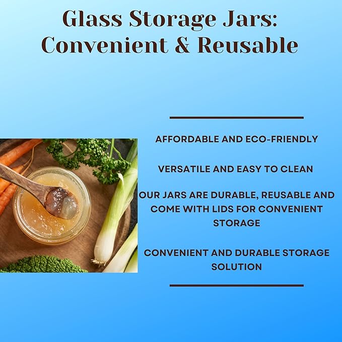 JARMING COLLECTIONS Mason Jars 16 oz Glass Extra Wide Mouth Pint Storage Jars with Lids - BPA Free Plastic Storage Lids - Made in USA - Pint Glass Jars 16 oz with White Lids