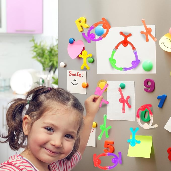 48pcs Magnetic People Figures for Kids 3-8 Travel STEM Fidget Toy | Safe ASTM-certified, Quiet Play for Airplane Car Trips Restaurant, Develops Creativity for Classroom Rewards Stocking Stuffer