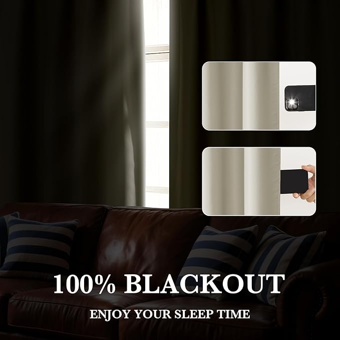 RYB HOME 100% Blackout Short Curtains