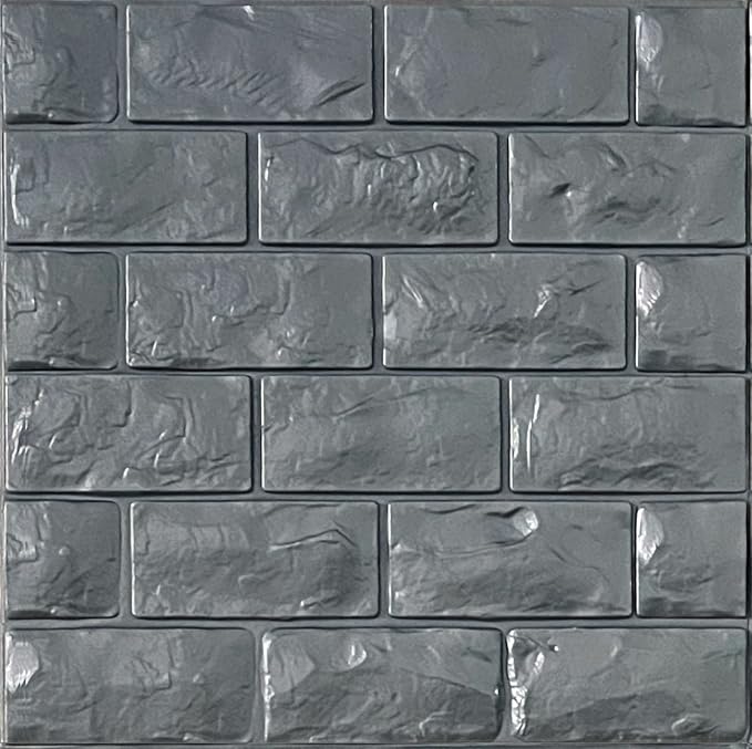 3D Wall Panels Peel and Stick 11PCS Gray Foam Brick Wallpaper