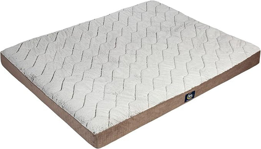 Serta Orthopedic Quilted Pillow Top Dog Bed for Pets – Chocolate Brown (X-Large)