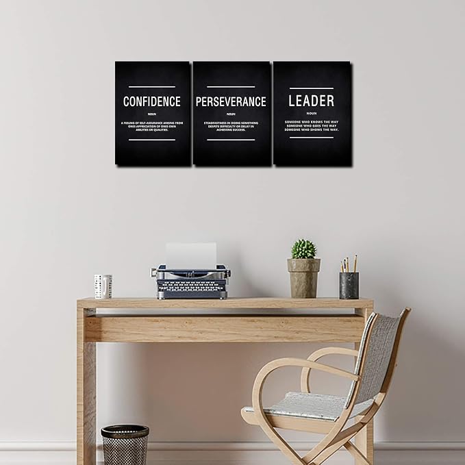 KAWAHONE Motivation Wall Poster Framed, Inspirational Leader Confidence