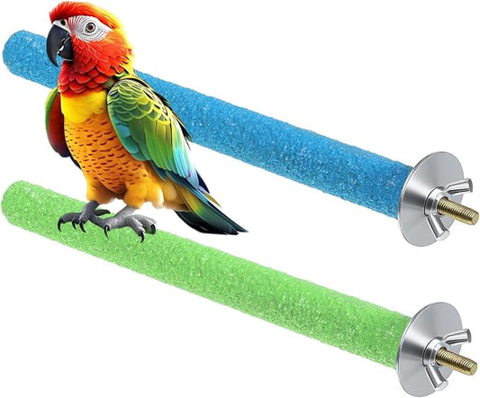 Bird Perches for Cage, 2 PCS Parrot Perch Bird Cage Perch Toy Paw Grinding Stick Cages Wooden Grinding Claw Sticks Sanded Surface Cages Toy for Parakeets Finches Parakeet Toys Birdcage Accessories