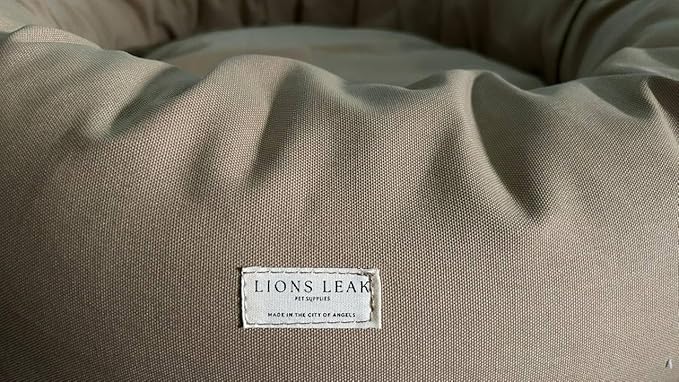 Organic Cotton Canvas Dog Bed: Removable Cover, Natural Fill - Made in USA (Tan, Medium 28" x 8" inches)