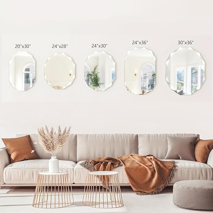 Bathroom Mirrors for Over Sink, Round Frameless Mirrors for Wall, 30x30 Inch