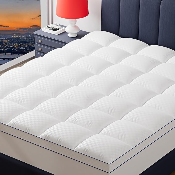 Twin Mattress Topper for Back Pain, Extra Thick Pillowtop, Cooling and Plush Mattress Pad Cover Bed Topper Protector with 8-21 Inch Deep Pocket