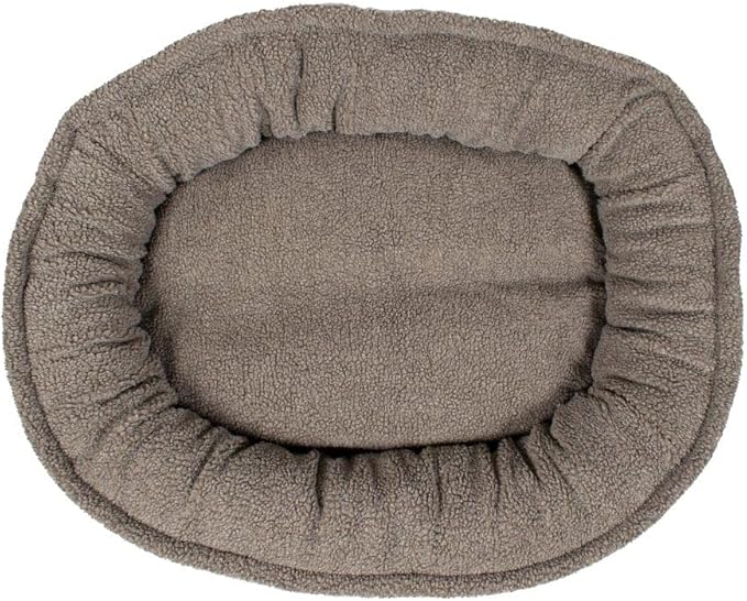CAROLINA PET COMPANY Microfiber & Tipped Berber Comfy Cup Dog Bed - Tan, M