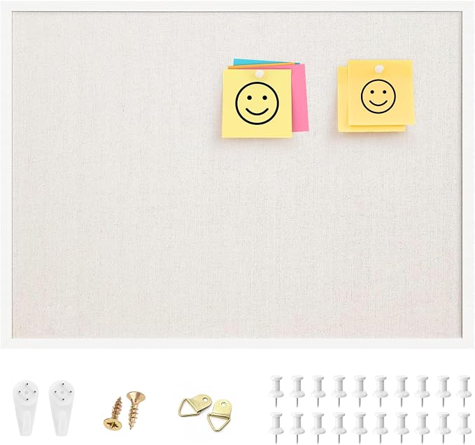 OWLKELA 17"x23" inch Linen Cork Board,