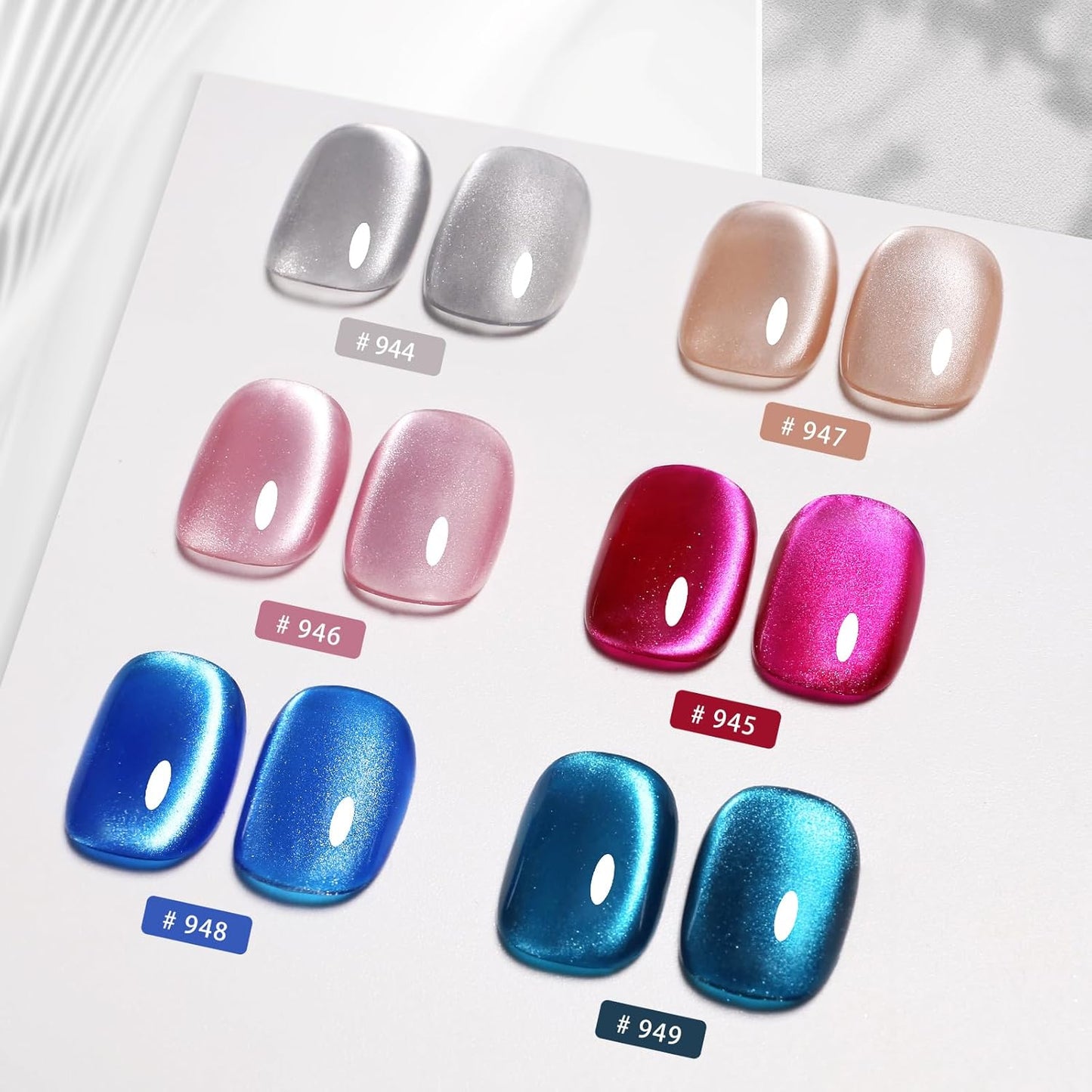 Imtiti Cyan Cat Eye Gel Nail Polish, Moonlight Aurora Cyan Holographic Cat Eyes Glitter Magnetic UV Soak Off Gel Polish with Magnetic Stick (0.34 Fl Oz-949)