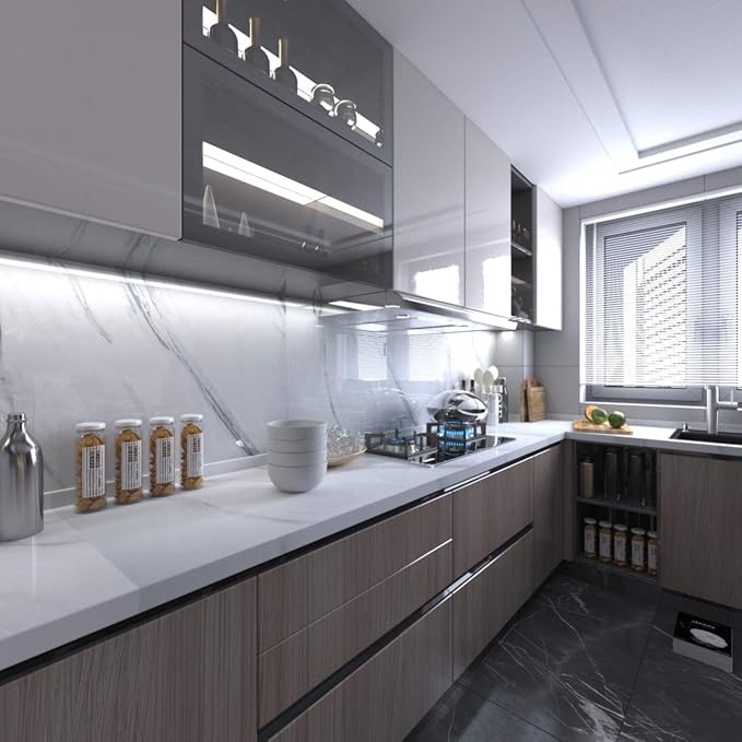 BAYYA White Marble Granite Wallpaper Peel and Stick Countertops Contact Paper
