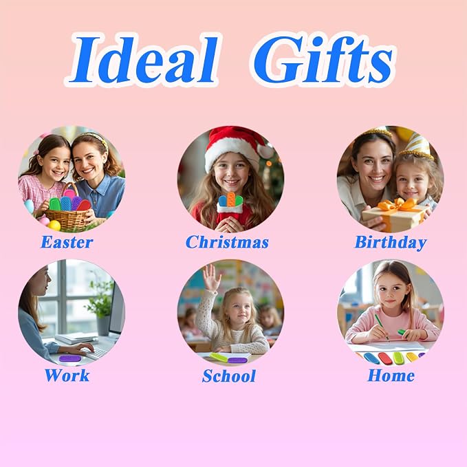 24 Pack Fidget Toys Bulk for Kids: Textured Worry Stones, Quiet Sensory Fidgets Gift Bulk for Classroom Prizes, Toys for Autistic Kids 5-7, Goodie Bag Stuffers for Age 3-5 4-8 Girls Boys
