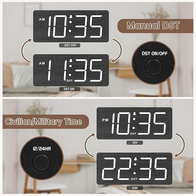 DreamSky Wooden Digital Alarm Clock