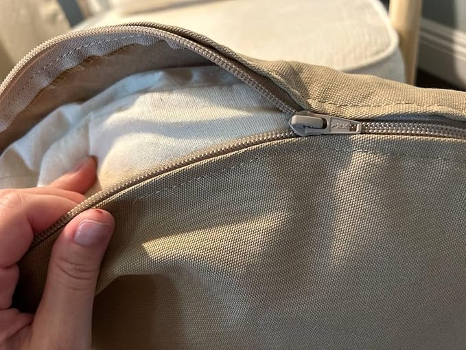 Organic Cotton Canvas Dog Bed: Removable Cover, Natural Fill - Made in USA (Tan, Small 24" x 7" inches)