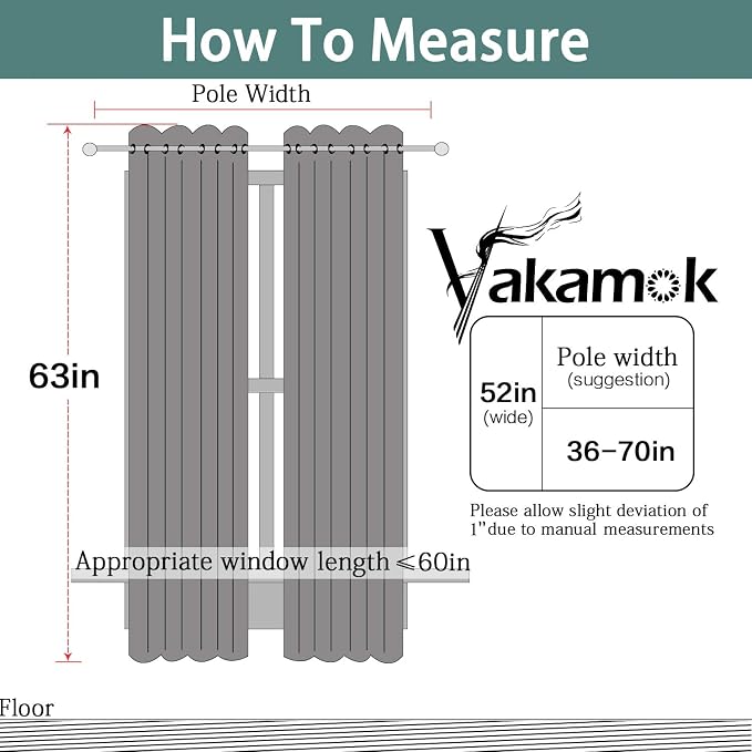 Yakamok 2 Thick Layers Completely Blackout Curtain Panels, Noise Reducing Drapes