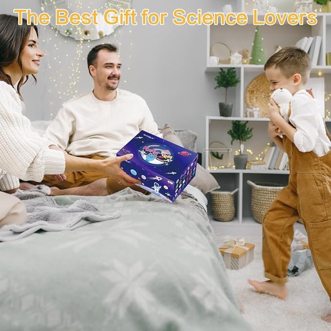 QLKUNLA Gemstones Dig Kit, Excavate 24 Real Gems in Solar System STEM Educational Space Toys for Boys & Girls Archaeology Geology Science Project Gift