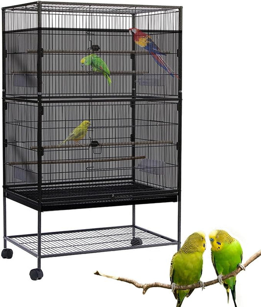 Bird Cage Seed Catcher Large Bird Cage Cover 118 * 31 inches Adjustable Net Cover,Black Nylon Mesh Birdcage Skirt Guard for Parrot Macaw Round Square Cages (1, Black, 118 * 31 inches)