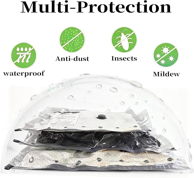 Lazyfeel 9-Pack Vacuum Travel Storage Bags with Electric Pump, Space Saver Compression Bags for Suitcases & Home Storage, 3 Sizes for Clothes, Quilts & Travel, Portable USB Rechargeable Pump