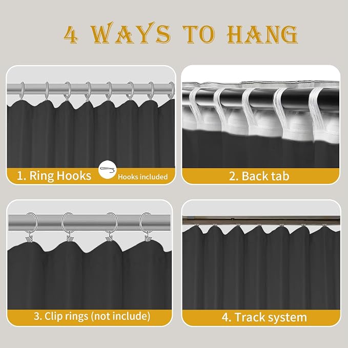 Room Divider Curtains for Ceiling Track Rod, Noise Reduction Privacy Curtain