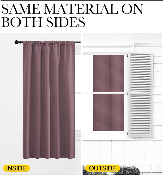 NICETOWN Blackout Curtains for Living Curtains, Room Darkening Curtains &