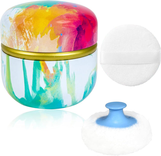 WEMEGA Body Powder Case with Powder Puff Powder Container Tea Box for Baby and Women Powder Puff and Powder Case for Travel (Dreamtime1)