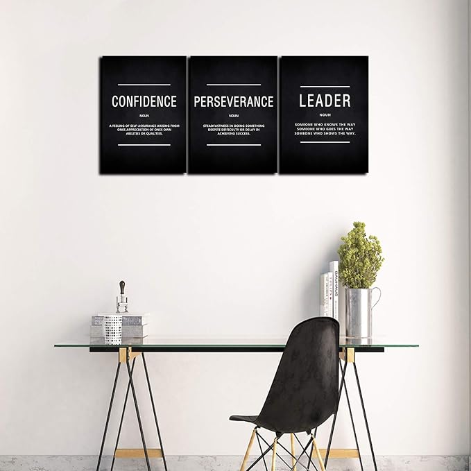 KAWAHONE Motivation Wall Poster Framed, Inspirational Leader Confidence