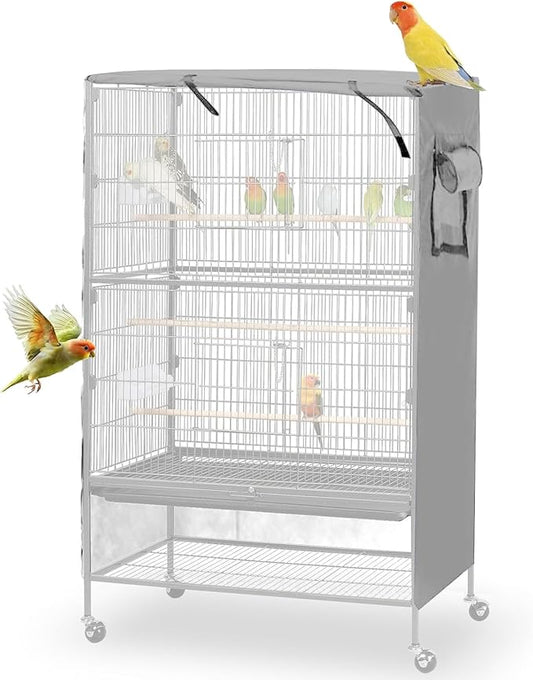 Bird Cage Cover, Large Birds Cage Covers for Night, Birds Cover for Cage with Adjustable Front Curtain, Blackout & Breathable Birdcage Covers for Parrot, Small Animals(Not Include Bird Cage)