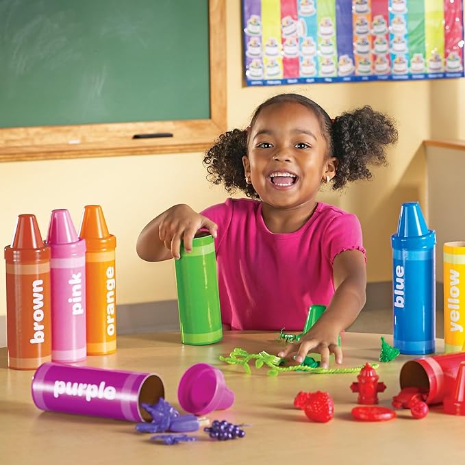 Learning Resources Rainbow Sorting Crayons | Color Sorting and Matching Toddler Toys, Color Toy for Toddlers, Fine Motor Skills Toy, Toddler Learning Colors Activities
