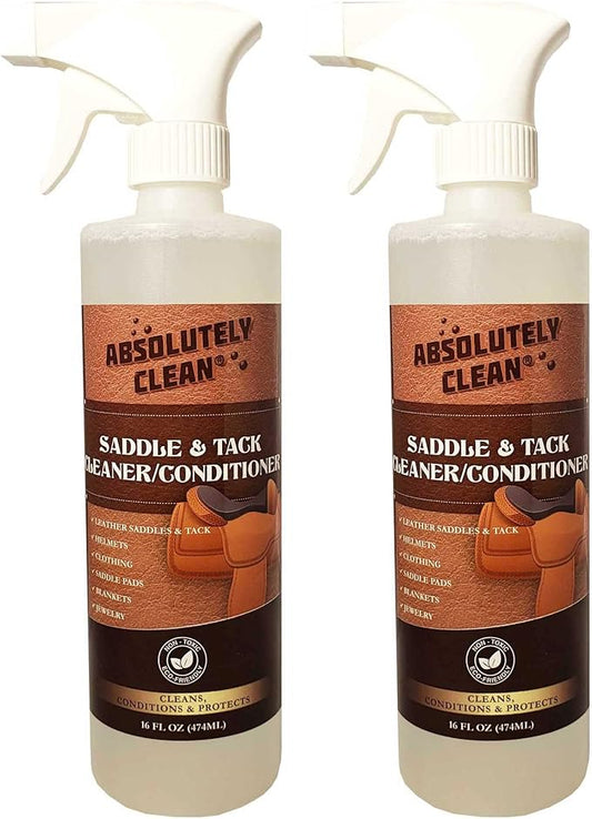 Absolutely Clean Amazing Saddle Soap Spray for Leather Cleaning & Tack Cleaner and Conditioner - Cleans Helmets, Clothing, Saddle Pads, Blankets & More - USA Made