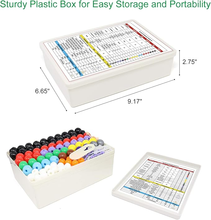 RELIANCER Molecular Model Kit,444PCS Organic Molecular Chemistry Set w/C60,Atoms,Bonds,Molecular Structures Building Kit for Chemistry Learning,STEM Science Kits for Teachers,Students,Young Scientists