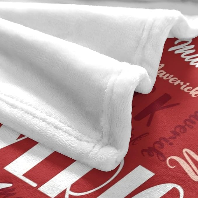Name Blanket Personalized Blanket for Adult Kids Flannel Customize Throw Blanket Custom (Color 16, 30 x 40 Inches)