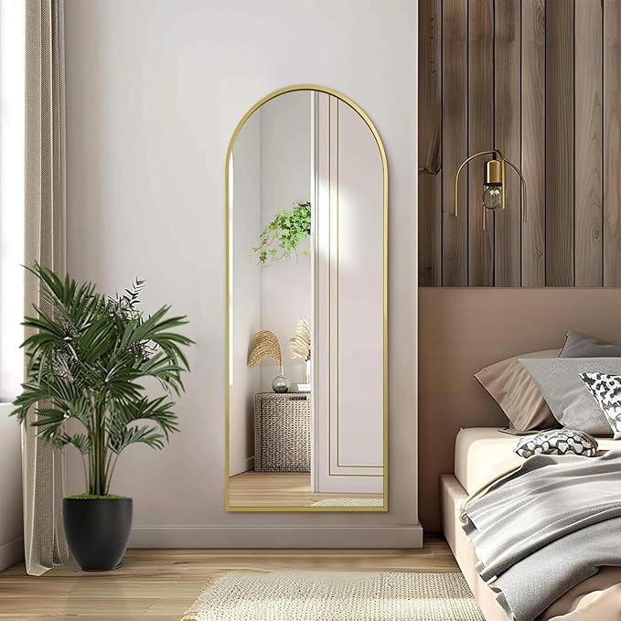 Arch Bathroom Wall Mirror, Metal Aluminum Frame Modern Simple Home Decor