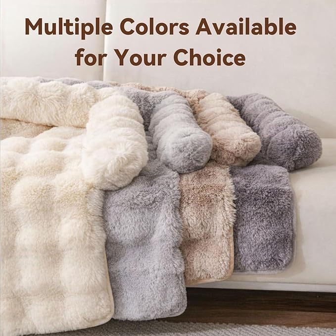 Dream Cloud Pet Sofa Bed, Dream Cloud Pet Sofa Bed Cover, Cozy Rabbit-Velvet Non-Slip Washable Fluffy Plush Pet Mat for Furniture Protection, Soft Couch Bed for Dogs & Cats (White, 80X80 CM)