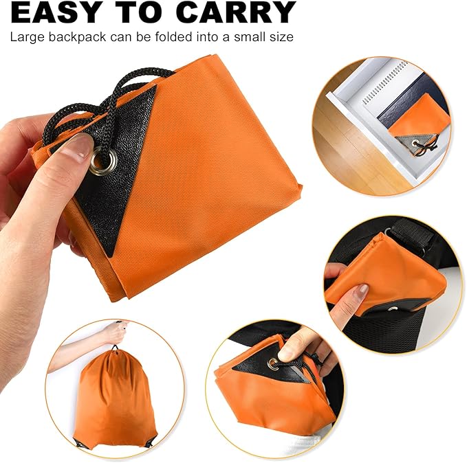 GoodtoU Drawstring Backpacks, Drawstring Bags Bulk Nylon Backpack Draw String Back Bag Cinch Sack Drawstring Gym Bag Drawstring Backpack for Sport, Traveling, Team (Orange, 48Pcs)