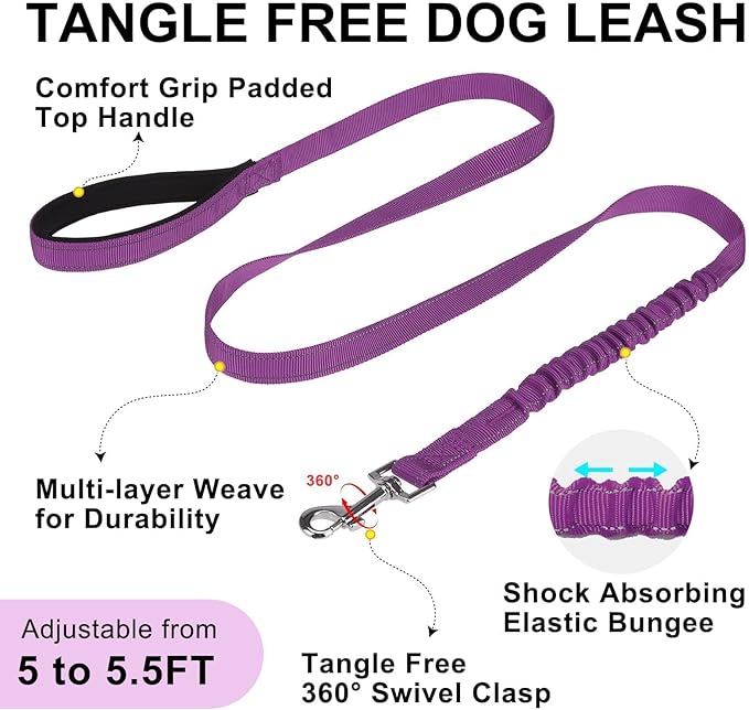 BEAUTYZOO Dog Harness for Small Dogs, No Pull Dog Harness and Leash Set, Soft Escape Proof Puppy Vest Harness with Handle, Reflective Lightweight Step in Harness for Girl Boy Dogs, Purple S