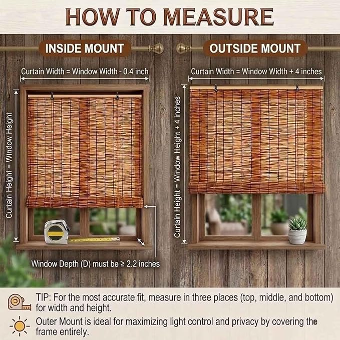 Bamboo Roller Shades for Outdoor Patio