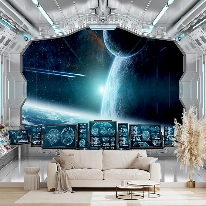 Galaxy Spaceship Bathroom wallpeper Living Room Bedroom Ceiling wall Mural